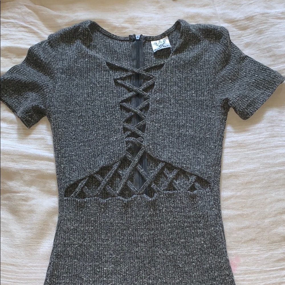 Grey knit dress